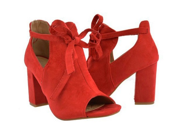 Buty damskie Vinceza - Czerwone sandały Vinceza bez palców
